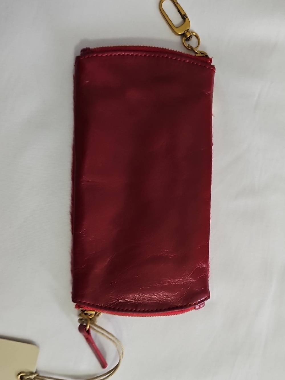 HOBO Red Calfhair Wallet with Gold Metallic Accents - Picture 5 of 9